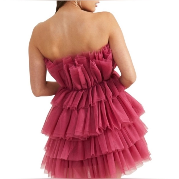 Altar’d State Daria Tulle Mini Dress in Berry. Size Small - Picture 2 of 5
